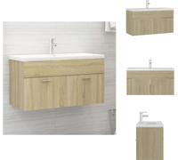 vidaXL Meuble sous-lavabo encastré Chêne Sonoma Matériau dérivé du bois - lavabos de salle de bains