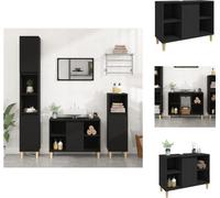 vidaXL Meuble sous-lavabo noir 80x33x60 cm Bois composite - lavabos de salle de bains
