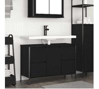 vidaXL Meuble sous-vasque avec tiroirs chêne noir 90x34,5x60 cm, meuble vasque de salle de bain, meuble sous vasque de salle 861887 Noir