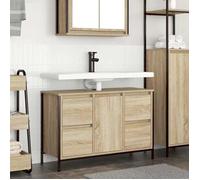 vidaXL Meuble sous-vasque avec tiroirs chêne sonoma 90x34,5x60 cm, meuble vasque de salle de bain, meuble sous vasque de 861888