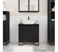 VIDAXL Meuble sous-vasque chêne noir 60 x 35 x 60 cm - meuble lavabo contemporain avec rangement