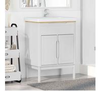 VIDAXL Meuble sous vasque FLORO blanc 60 x 40 x 80 cm en pin massif