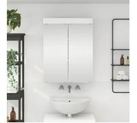 VidaXL Meuble sous-vasque TULUM blanc brillant avec miroir - meuble de salle de bain contemporain