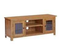 Vidaxl Meuble Tv 110x35x44 Cm Bois De Chêne Massif Marron