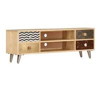 vidaXL Meuble TV 120 x 30 x 40 cm Bois massif de manguier Brun G