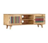 vidaXL Meuble TV 120 x 30 x 40 cm Bois massif de manguier Brun G