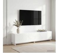 vidaXL Meuble TV 179,5 x 34,5 x 40 cm Blanc Brillant Bois d'ingénierie