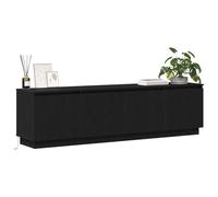 vidaXL Meuble TV 180 x 38 x 49 cm Chêne Noir Bois d'ingénierie | Bande LED pour une ambiance cool, Deux portes coulissantes pour accéder facilement, Étagères modernes pour un look épuré