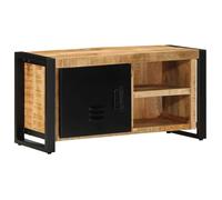 vidaXL Meuble TV 80x30x40 cm bois massif de manguier brut, banc tv, meuble hifi, centre de divertissement, buffet tv, meuble 4013587 Vert G