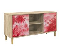 vidaXL Meuble TV Aachen 102 x 33 x 50 cm Sonoma Bois d'ingénierie, Meuble TV rectangulaire Moderne, Rangement spacieux, Console élégante, Organisation intérieure, Entretien Facile