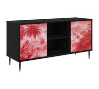vidaXL Meuble TV Aachen 102 x 33 x 51 cm Chêne Noir Bois d'ingénierie, Meuble TV rectangulaire Moderne, Rangement spacieux, unité média stylée, lowboard Pratique pour intérieur