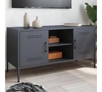 vidaXL Meuble TV anthracite 100,5x39x50,5 cm acier, support TV, buffet TV, meuble multimédia, banc TV, armoire hifi, centre 842990 Gris G