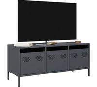 vidaXL Meuble TV anthracite 101,5x39x43,5 cm acier laminé à froid