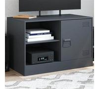 vidaXL Meuble TV anthracite 67x39x44 cm acier, banc TV, meuble télé, meuble multimédia, buffet TV, meuble hifi, centre de 841695 Gris G