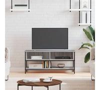 vidaXL Meuble TV, Armoire de Télévision avec 2 Compartiments et Étagère, Meuble Télé avec Pieds Salle de Séjour, Sonoma Gris Bois d'Ingénierie
