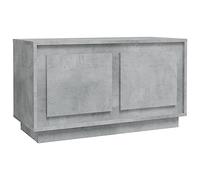 vidaXL Meuble TV 80x35x45 cm - 2 compartiments et portes, Gris béton, Bois d'ingénierie