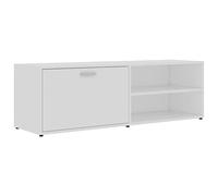 vidaXL Meuble TV, Armoire de Télévision avec Compartiment, Meuble Télé de Salon Salle de Séjour Intérieur, Scandinave, Blanc Bois d’Ingénierie