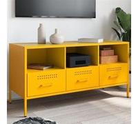 vidaXL Meuble TV, Armoire de Télévision avec Pieds, Support Télé avec Rangement Salon Salle de Séjour, Jaune Moutarde 843039 Jaune G