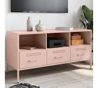 vidaXL Meuble TV rose 100,5x39x50,5 cm acier