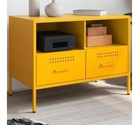 vidaXL Meuble TV, Armoire de Télévision avec Pieds, Support Télé avec Rangement Salon Salle de Séjour, Jaune Moutarde 843048 Jaune G