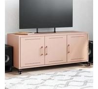 vidaXL Meuble TV, Armoire de Télévision avec Portes, Support Télé avec Rangement Salon Salle de Séjour, Rose 100,5x39x43,5 846645 Rose G
