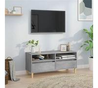 vidaXL Meuble TV gris béton 100x34,5x44,5 cm bois d'ingénierie