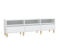 vidaXL Meuble TV, Armoire de Télévision avec Rangement, Meuble Télé Salon Salle de Séjour Intérieur, Scandinave, Blanc Bois d'Ingénierie