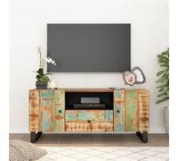 vidaXL Meuble TV, Armoire de Télévision avec Tiroir et Étagère, Meuble Télé avec Compartiment Salon, Rustique, Bois de Récupération et d'Ingénierie Bois G