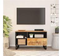 vidaXL Meuble TV, Armoire de Télévision avec Tiroirs et Compartiment, Meuble Télé de Salon, Armoire de Rangement Intérieur, Rustique, Bois de Manguier et d'Ingénierie Marron G