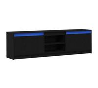 vidaXL Unites TV 2 pcs Noir 180 x 34 x 50 cm Bois d'ingénierie, Rangement Salon, Meuble TV Moderne Mural, Console Flottante, Support divertissant Compact