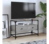 vidaXL Meuble TV avec dessus en verre sonoma gris bois d'ingénierie