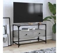 vidaXL Meuble TV avec dessus en verre sonoma gris bois d'ingénierie