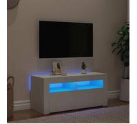 vidaXL Meuble TV avec lumières LED blanc 90x35x40 cm
