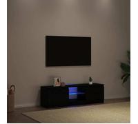 vidaXL Meuble TV avec éclairage LED en chêne noir 120 x 30 x 36 cm bois d'ingénierie 862034