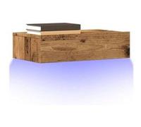 vidaXL Meuble TV avec éclairage LED vieux bois 60x35x15,5 cm, banc TV, meuble hifi, centre de divertissement, buffet TV, 856343