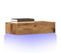 vidaXL Meuble TV avec éclairage LED vieux bois 60x35x15,5 cm, banc TV, meuble hifi, centre de divertissement, buffet TV, 856343