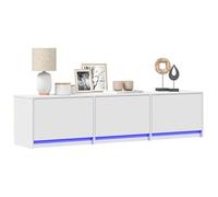 vidaXL Meuble TV avec LED 165 x 34 x 40 cm Blanc Bois d'ingénierie