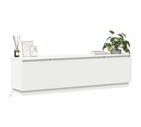vidaXL Meuble TV avec LED Blanc 180 x 38 x 49 cm Bois d'ingénierie, Solutions de Rangement Modernes, Meuble Mural rectangulaire, unité média compacte, mobilier Multifonctionnel