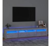 vidaXL Meuble TV avec Lumières LED Centre de Divertissement Rangement Meuble Média Meuble de Salon Salle de Séjour Maison Gris Béton