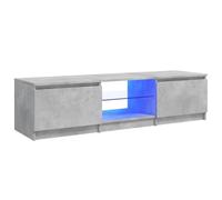vidaXL Meuble TV avec Lumières LED, Armoire de Télévision, Meuble Télé de Salon, Armoire Basse Salle de Séjour Intérieur, Moderne, Gris Béton