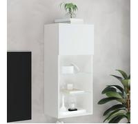 vidaXL Meuble TV avec Lumières LED, Armoire de Télévision Murale avec Rangement, Meuble Télé Suspendu Salon Salle de Séjour, 837043