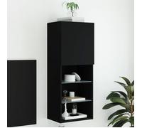 vidaXL Meuble TV avec Lumières LED, Armoire de Télévision Murale avec Rangement, Meuble Télé Suspendu Salon Salle de Séjour, 837058