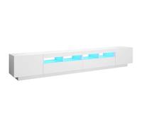 vidaXL Meuble TV avec lumières LED Blanc 260x35x40 cm