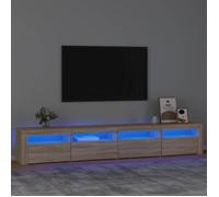 vidaXL Meuble TV Centre de divertissement avec lumières LED Chêne Sonoma 240x35x40 cm