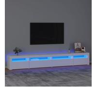 vidaXL Meuble TV avec lumières LED 270x35x40 cm Blanc 3152746