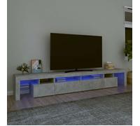 vidaXL Meuble TV Centre de divertissement 260x36,5x40 cm avec lumières LED Gris béton