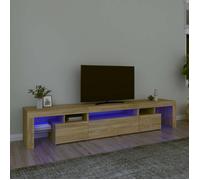 vidaXL Meuble TV avec Lumières LED Centre de Divertissement Rangement Meuble Média Meuble de Salon Salle de Séjour Maison 3152796