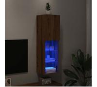 vidaXL Meuble TV avec lumières LED chêne artisanal 30,5x30x102 cm, support TV, armoire média, console TV, meuble HiFi, 857678