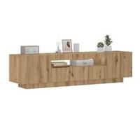 vidaXL Meuble TV avec lumières LED chêne Artisanal Bois d'ingénierie, Support TV, Meuble multimédia, Console TV, Meuble HiFi, Centre de Divertissement