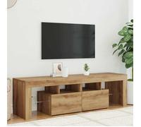 vidaXL Meuble TV avec lumières LED chêne Artisanal Bois d'ingénierie, Support TV, Meuble multimédia, Console TV, Meuble HiFi, Centre de Divertissement